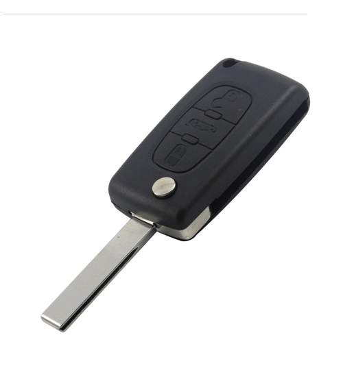 Carcasa cheie auto briceag cu 3 butoane CI-112 lamela cu canelura si buton portbagaj, fara suport baterie, compatibil Citroen AllCars