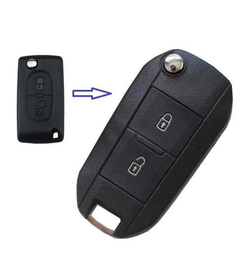Carcasa cheie auto briceag pentru transformare cu 2 butoane CI-132, compatibil Citroen AllCars
