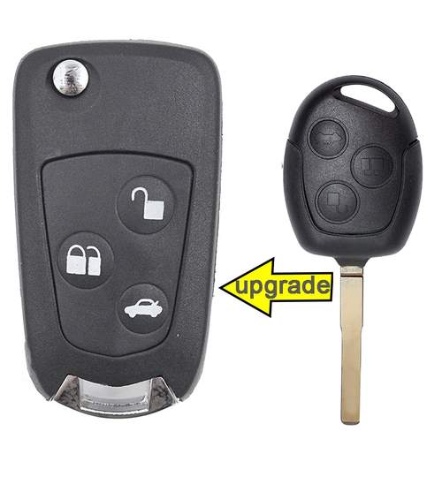 Carcasa cheie auto briceag cu 3 butoane FO-141 pentru transformare, compatibil Ford AllCars
