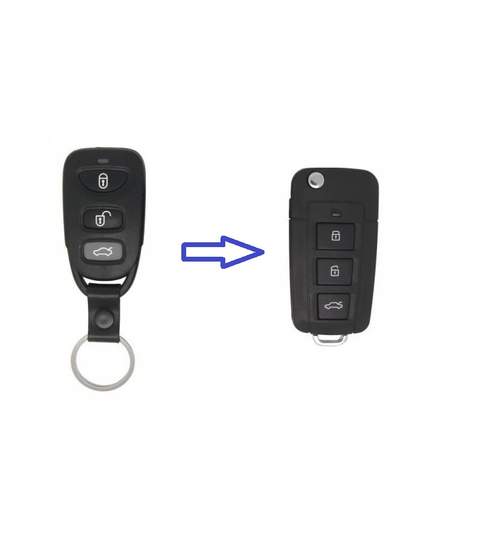 Carcasa cheie auto briceag cu 3 butoane pentru transformat HY-137, compatibil Hyundai AllCars