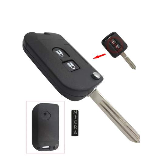 Carcasa cheie auto cu 2 butoane pentru transformare NI-138, compatibil Nissan AllCars