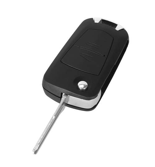 Carcasa cheie auto cu 2 butoane si Lamela cu canelura pe stanga pentru transformat, compatibil Opel OP-145 AllCars