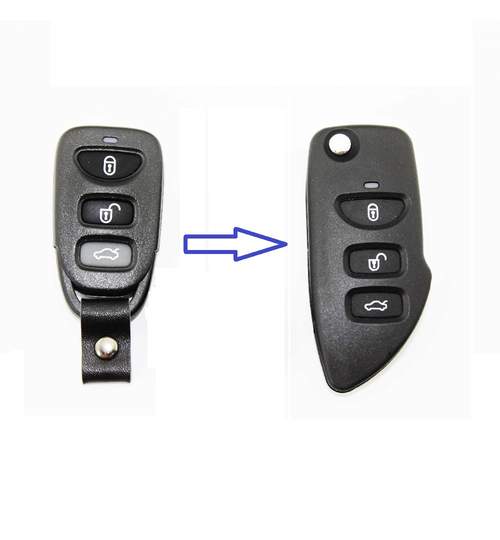 Carcasa cheie auto pentru transformat cu 3 butoane HY-159, compatibil Hyundai AllCars