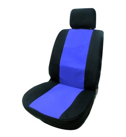 Husa scaun 8060B2 negru+albastru ManiaCars