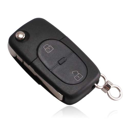 Carcasa cheie auto briceag cu 2 butoane VW-120, compatibila Volkswagen, Seat, Skoda AllCars