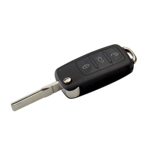 Carcasa cheie auto briceag cu 3 + 1 butoane VW-118, compatibila Volkswagen, Seat, Skoda AllCars
