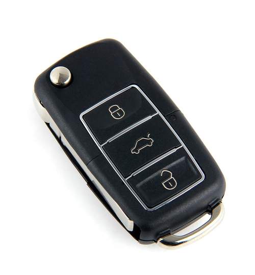 Carcasa cheie auto briceag cu 3 butoane, culoare Negru compatibila Volkswagen VW-182 AllCars
