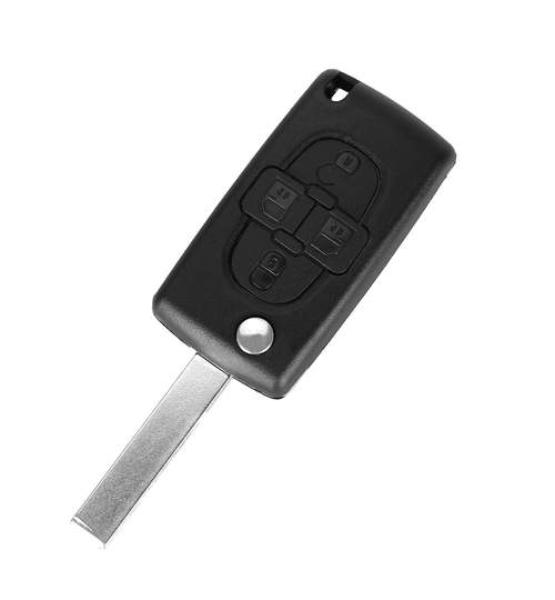Carcasa cheie auto briceag cu 4 butoane si suport baterie, compatibila Peugeot PE-138 AllCars