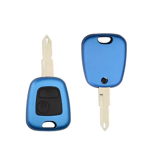 Carcasa cheie auto cu 2 butoane, culoare Albastru, compatibila Peugeot PE-156 AllCars