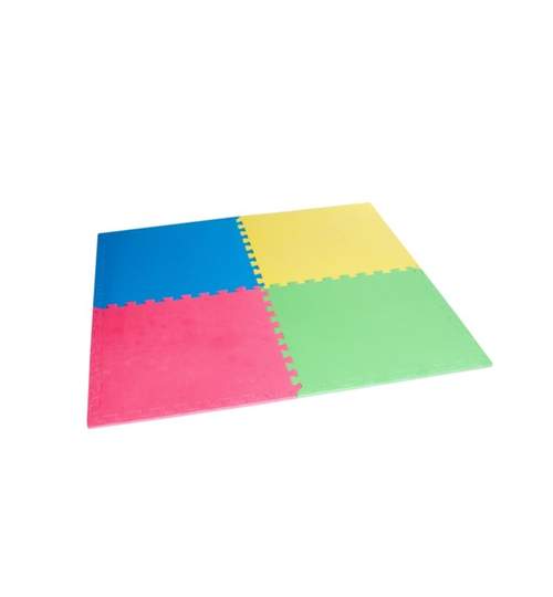 Covoras tip Puzzle din Spuma Moale, 4 Piese, 58x58cm, Multicolor