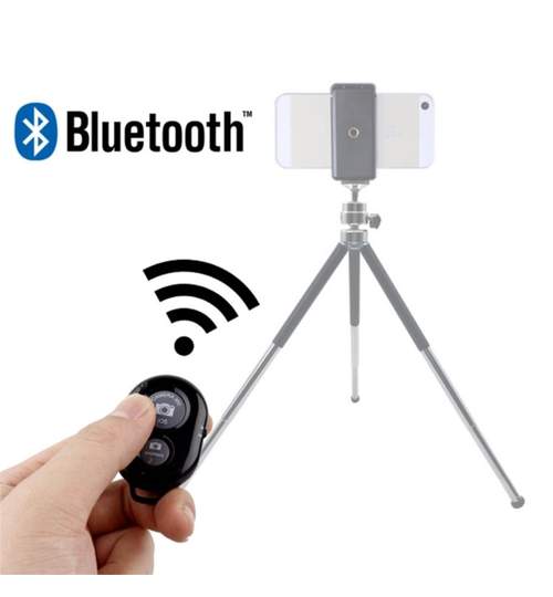 Telecomanda Bluetooth pentru Selfie Compatibila cu Telefoane si Tablete Android si iOS, Raza Actiune 10m
