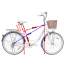 Bicicleta de Oras MalTrack Purple Dream, Roti 26 Inch, Cos Cumparaturi si Motive Florale