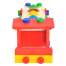 Set Montessori Camion din Lemn Multicolor cu Ciocan si Surubelnita, Dimensiuni 29x10.5x11cm