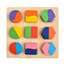 Set Puzzle Educational din Lemn cu Forme Geometrice Multicolor, Dimensiuni 15x15 cm