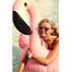Saltea Gonflabila tip Colac Flamingo Urias pentru Piscina, Adulti sau Copii, Dimensiuni 120x110cm