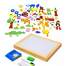 Set Educativ cu Tabla Magnetica, Creta si Elemente Puzzle Colorate pentru Copii