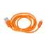 Cablu de date / incarcator USB invelit in material textil pentru Apple iPhone, lungime 2m, Culoare Portocaliu