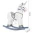 Calut Unicorn tip Balansoar din Plus pentru Copii cu Sunete si Miscari, 74cm, alb/argintiu