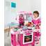 Bucatarie interactiva pentru copii, cu accesorii, 40 piese, roz