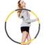 Cerc fitness Hula Hoop pentru slabit si masaj, 83cm, galben/gri