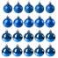 Set globuri Craciun, pentru brad, din plastic, 4cm, 20 buc, albastru