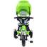 Tricicleta pentru copii cu scaun rotativ, copertina, cos, maner parental, suport picioare pliabil, culoare verde