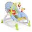 Balansoar si scaun reglabil 2 in 1 Ricokids, cu vibratii, centru de activitati cu jucarii, culoare albastru