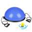 Minge fitness Bosu pentru echilibru, cu extensoare si pompa inclusa, diametru 57 cm, culoare albastru