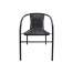 Set 2 scaune Rattan si Metal pentru Curte, Gradina, Terasa sau Balcon, Stivuibil, Culoare Negru