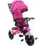 Tricicleta Carucior pentru copii cu scaun rotativ, copertina, cos, maner parental, suport picioare pliabil, culoare roz