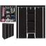 Dulap raft textil pentru depozitare incaltaminte, imbracaminte sau accesorii, 4 nivele, 8 rafturi, culoare Negru