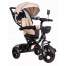 Tricicleta cu scaun rotativ, maner parental, copertina, roti din cauciuc, suport picioare pliabil, culoare bej