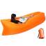 Saltea Gonflabila tip Sezlong Lazy Bag pentru Plaja sau Piscina, Umflare Rapida fara Pompa + Rucsac Depozitare, culoare portocaliu