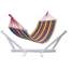 Set Suport Premium Alb + Hamac Multicolor pentru Curte sau Gradina, Dimensiune 200x100cm, 160kg Mania Premium