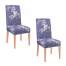 Set Husa scaun dining/bucatarie, din spandex, imprimeu floral, culoare albastru, 2buc/set