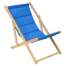 Scaun pliabil sezlong pentru plaja, gradina sau camping, cadru din lemn, culoare Albastru