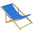 Scaun pliabil sezlong pentru plaja, gradina sau camping, cadru din lemn, culoare Albastru