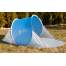 Cort pentru Plaja Semi-deschis, sistem Pop-up, Protectie UV, 200 x 114 x 85 cm, Albastru/Gri