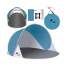 Cort pentru Plaja Semi-Deschis, pliabil, sistem Pop-up, protectie UV, 190 × 90 x 120 cm, albastru/gri