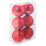 Set 6 Globuri de Craciun pentru Brad, din Plastic, diametru 10 cm, rosu