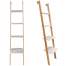 Raft biblioteca tip scara, din bambus, cu 4 rafturi, 161x34 cm
