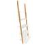 Raft biblioteca tip scara, din bambus, cu 5 rafturi, 177x55 cm, alb