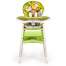 Scaun de masa inaltator pentru copii si bebe 2in1, cu centura de siguranta si spatar reglabil, verde