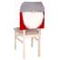 Husa decorativa pentru spatar scaun, model Mos Craciun, 68 x 48cm, culoare rosu/gri