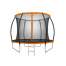 Trambulina pentru copii Mirpol, diametru 305cm / 10ft, cu plasa exterioara si scara, capacitate 110 kg, negru/portocaliu