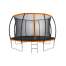 Trambulina pentru copii si adulti Mirpol, diametru 366cm / 12ft, cu plasa exterioara si scara, capacitate 150 kg, negru/portocaliu