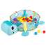Tarc de joaca pentru copii tip piscina 3in1, model Broscuta, cu 30 bile multicolor, 100x68x50cm, albastru