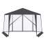 Cort Pavilion hexagonal pentru Curte sau Gradina cu 6 laturi si plasa de tantari, latime 400cm, culoare gri