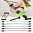 Set 5 corzi elastice pentru exercitii fitness, cu manere si accesorii, prinderi multiple, multicolor