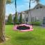 Leagan Balansoar hexagonal tip cuib pentru curte, terasa sau gradina, capacitate 100kg, 95cm, roz